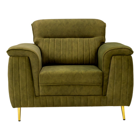 Amster Comfort Fabric Sofa Set (3+1+1 Seater) - Green