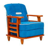 Austin Crest Wooden Sofa 1-Seater - Teak Finish