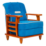 Austin Crest Wooden Sofa Set (3+1+1 Seater) - Teak Finish