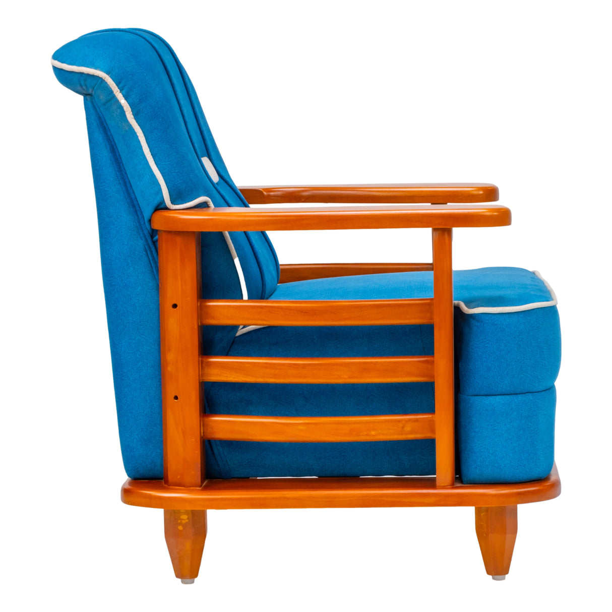 Austin Crest Wooden Sofa Set (3+1+1 Seater) - Teak Finish