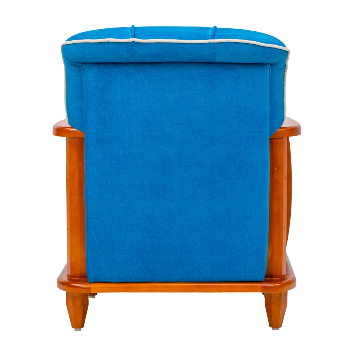 Austin Crest Wooden Sofa 1-Seater - Teak Finish