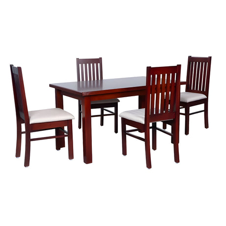 Avila Wooden Top 4-Seater Dining Set - Honey Finish