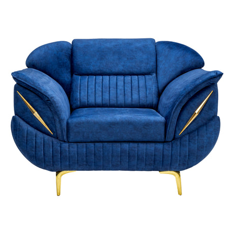 Barcelona Comfort Fabric Sofa Set (3+1+1 Seater) - Blue