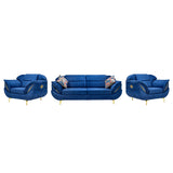 Barcelona Comfort Fabric Sofa Set (3+1+1 Seater) - Blue