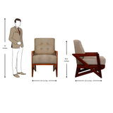 Barnet Wooden Sofa Set (3+1+1-Seater) - Teak Finish