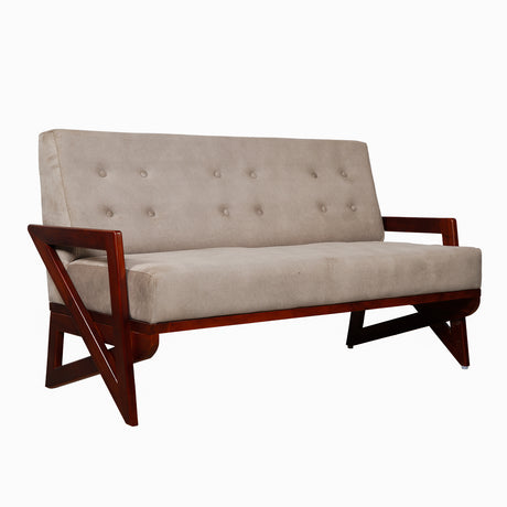 Barnet Wooden Sofa 3-Seater - Teak Finish