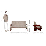 Barnet Wooden Sofa 3-Seater - Teak Finish