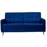 Berlin Contemporary Short Rise Fabric Sofa 3-Seater - Blue