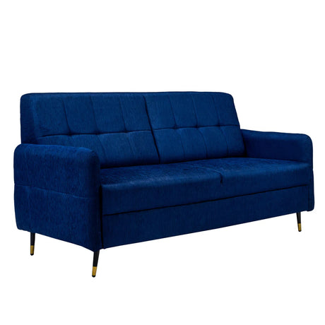 Berlin Contemporary Short Rise Fabric Sofa 3-Seater - Blue