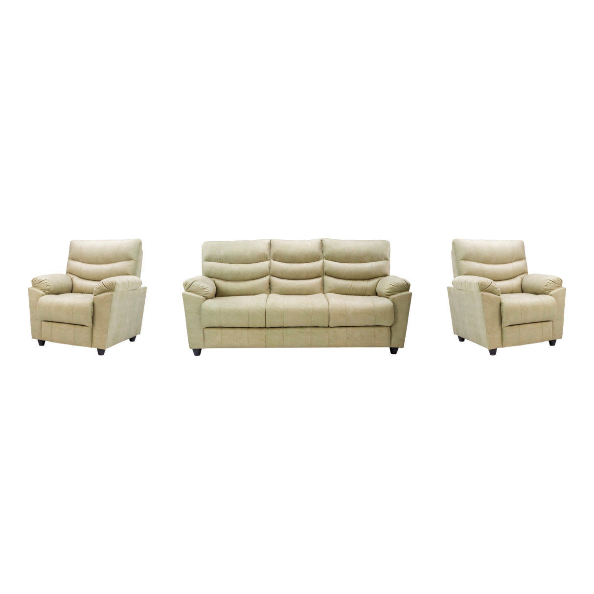 Bonn Royale Fabric Sofa Set (3+1+1 Seater) - Half White