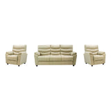 Bonn Royale Fabric Sofa Set (3+1+1 Seater) - Half White