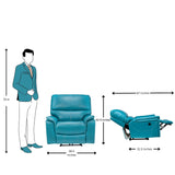 Brussels Rexine Recliner 1-Seater - Blue