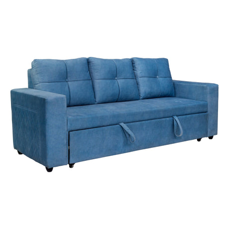 Budapest Premium Fabric Sofa Cum Bed - Blue