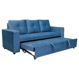 Budapest Premium Fabric Sofa Cum Bed - Blue