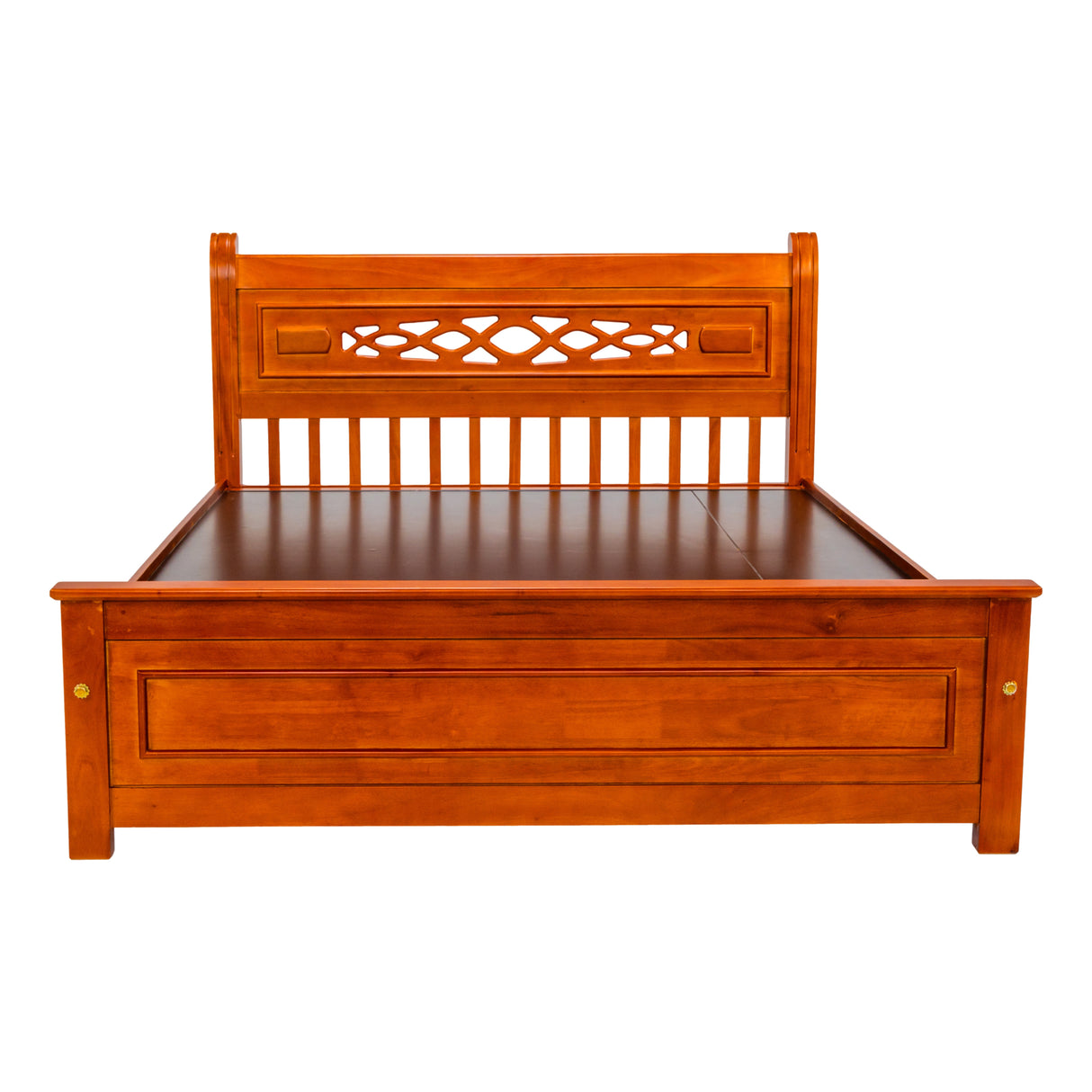 Cairo Classic Wooden Bed King Size - Teak Finish