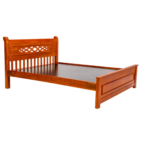 Cairo Classic Wooden Bed King Size - Teak Finish