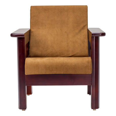 Chicago Wooden Sofa Set (3+1+1 Seater) - Light Walnut Finish