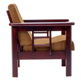 Chicago Wooden Sofa Set (3+1+1 Seater) - Light Walnut Finish