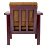 Chicago Wooden Sofa Set (3+1+1 Seater) - Light Walnut Finish
