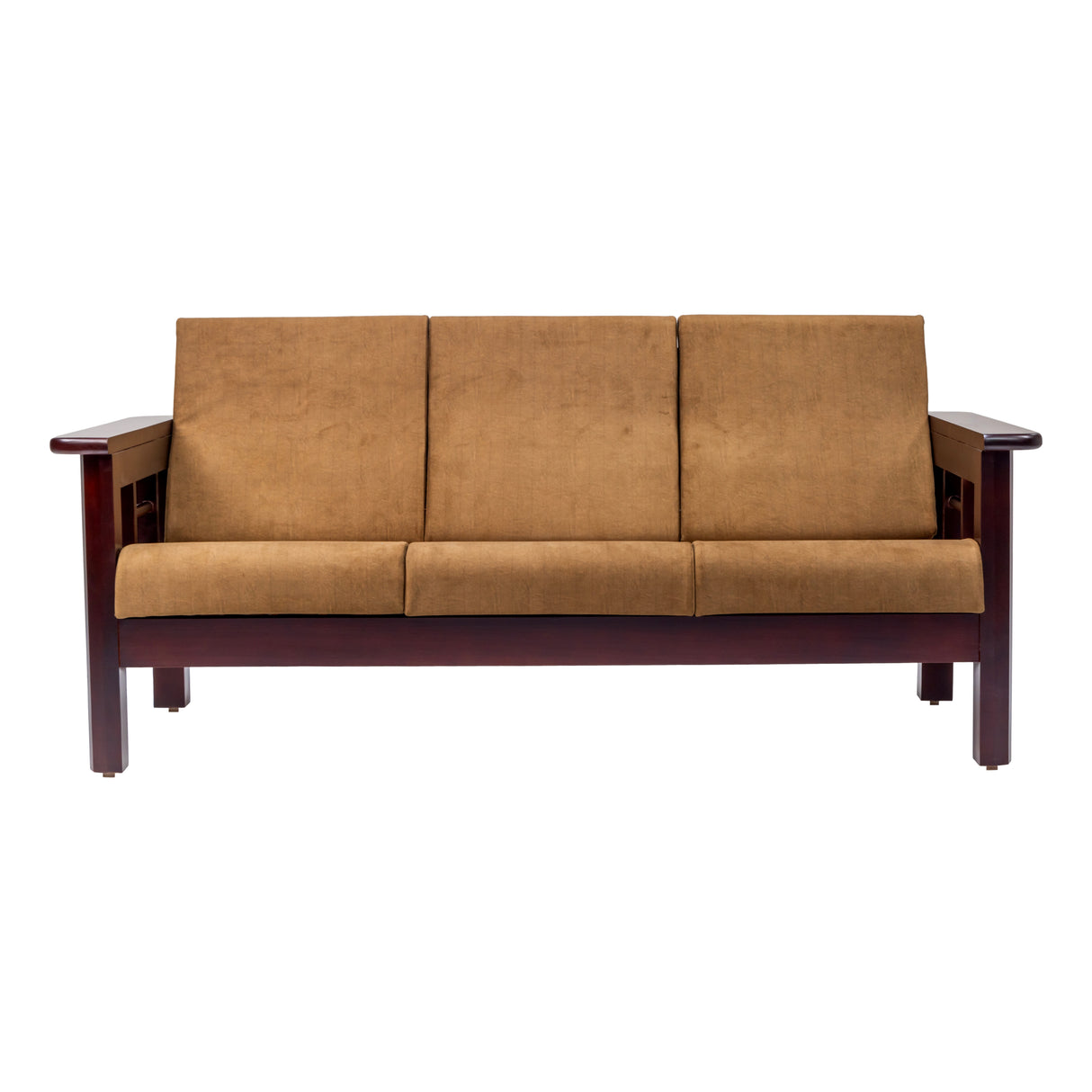 Chicago Wooden Sofa 3-Seater - Light Walnut Finish