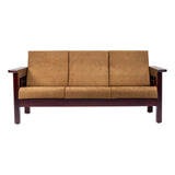 Chicago Wooden Sofa 3-Seater - Light Walnut Finish
