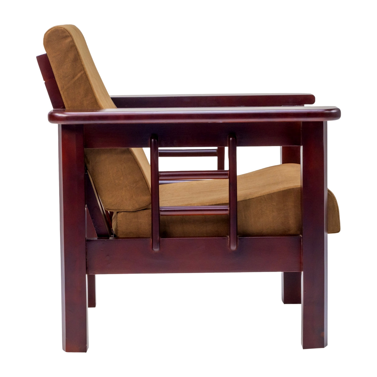 Chicago Wooden Sofa 1-Seater - Light Walnut Finish