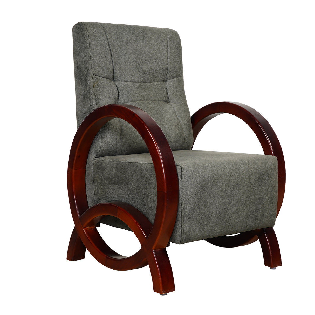 Dakota Wooden Sofa 1-Seater - Light Walnut Finish