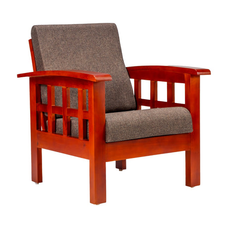 Dallas Classic Wooden Sofa 1-Seater - Honey Finish