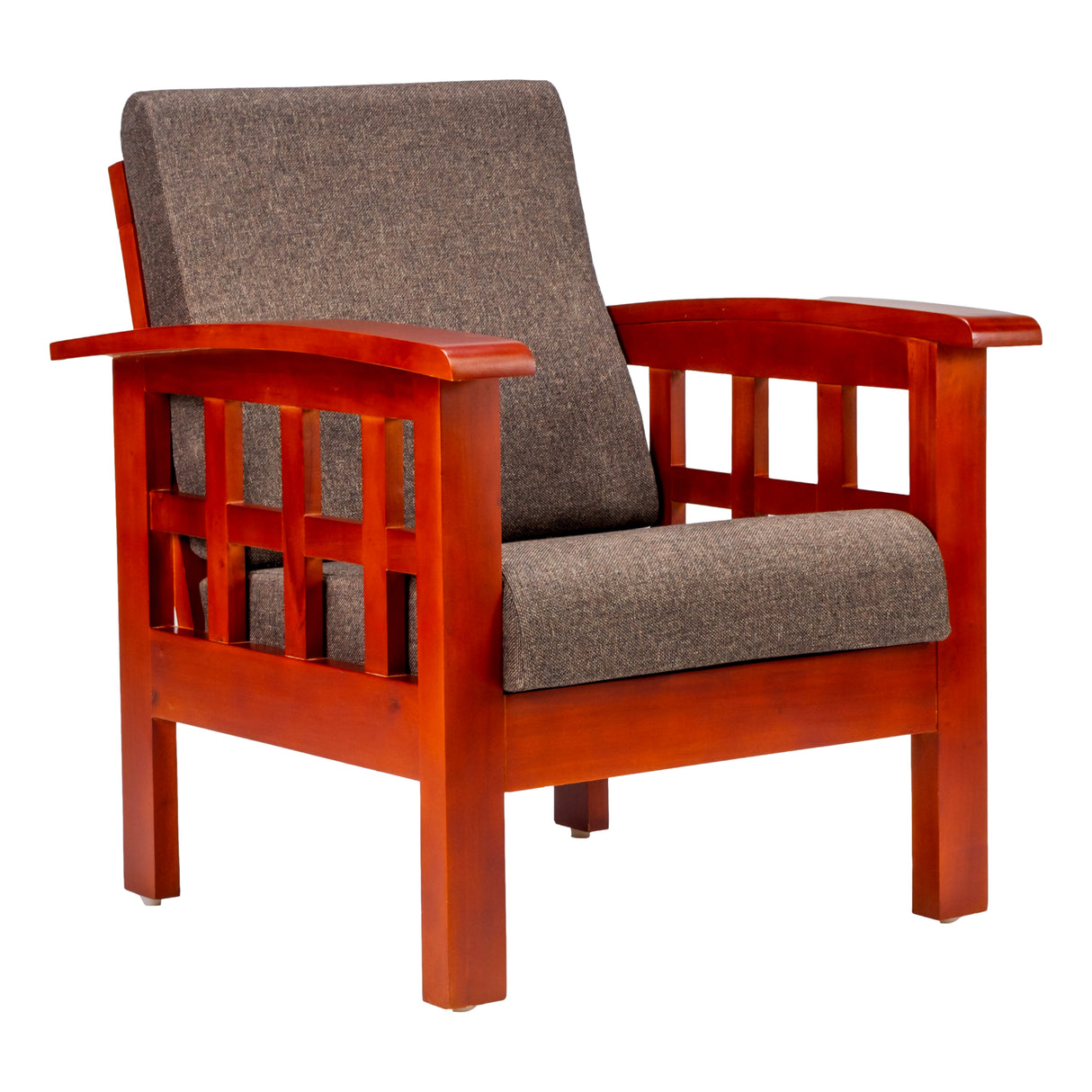 Dallas Classic Wooden Sofa Set (3+1+1 Seater) - Honey Finish