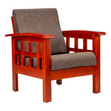 Dallas Classic Wooden Sofa Set (3+1+1 Seater) - Honey Finish