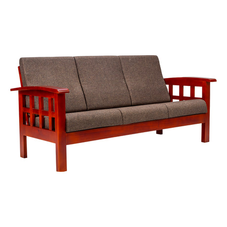 Dallas Classic Wooden Sofa 3-Seater - Honey Finish