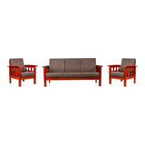 Dallas Classic Wooden Sofa Set (3+1+1 Seater) - Honey Finish