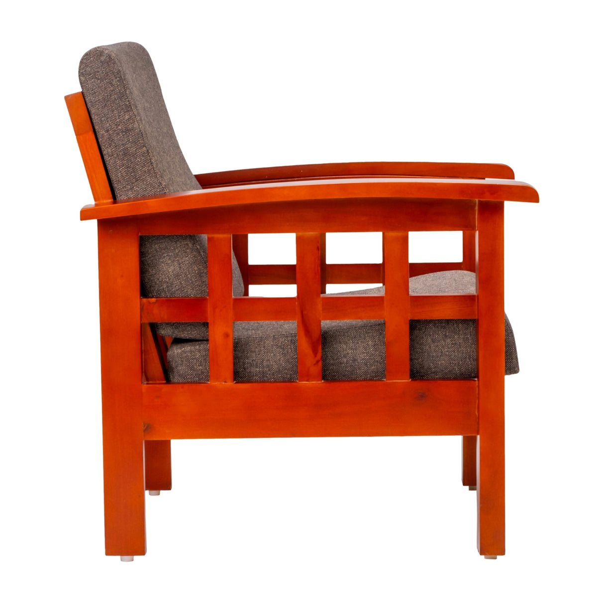 Dallas Classic Wooden Sofa 1-Seater - Honey Finish