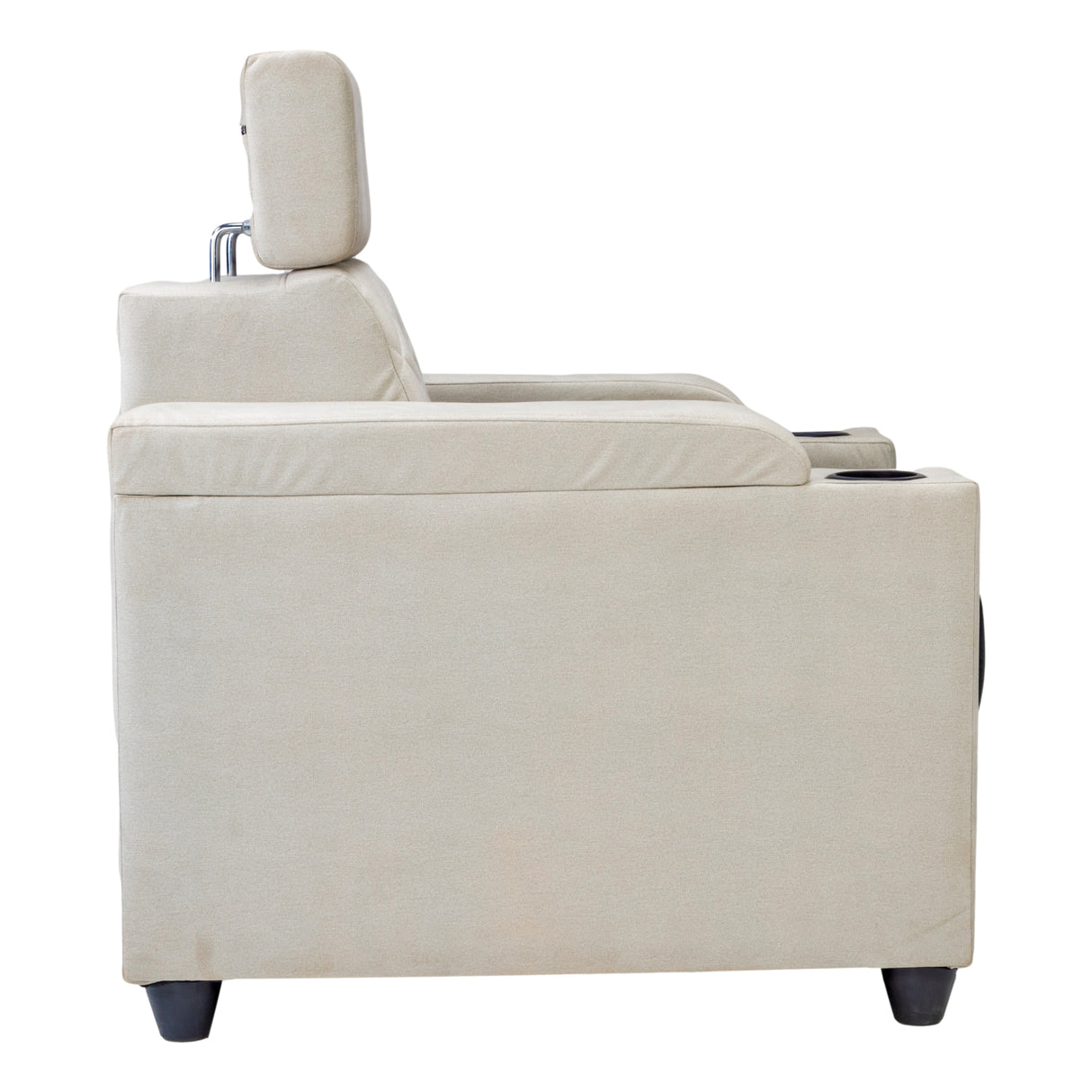 Denver Head Rest Fabric Sofa Set (3+1+1 Seater) - Half White and Grey