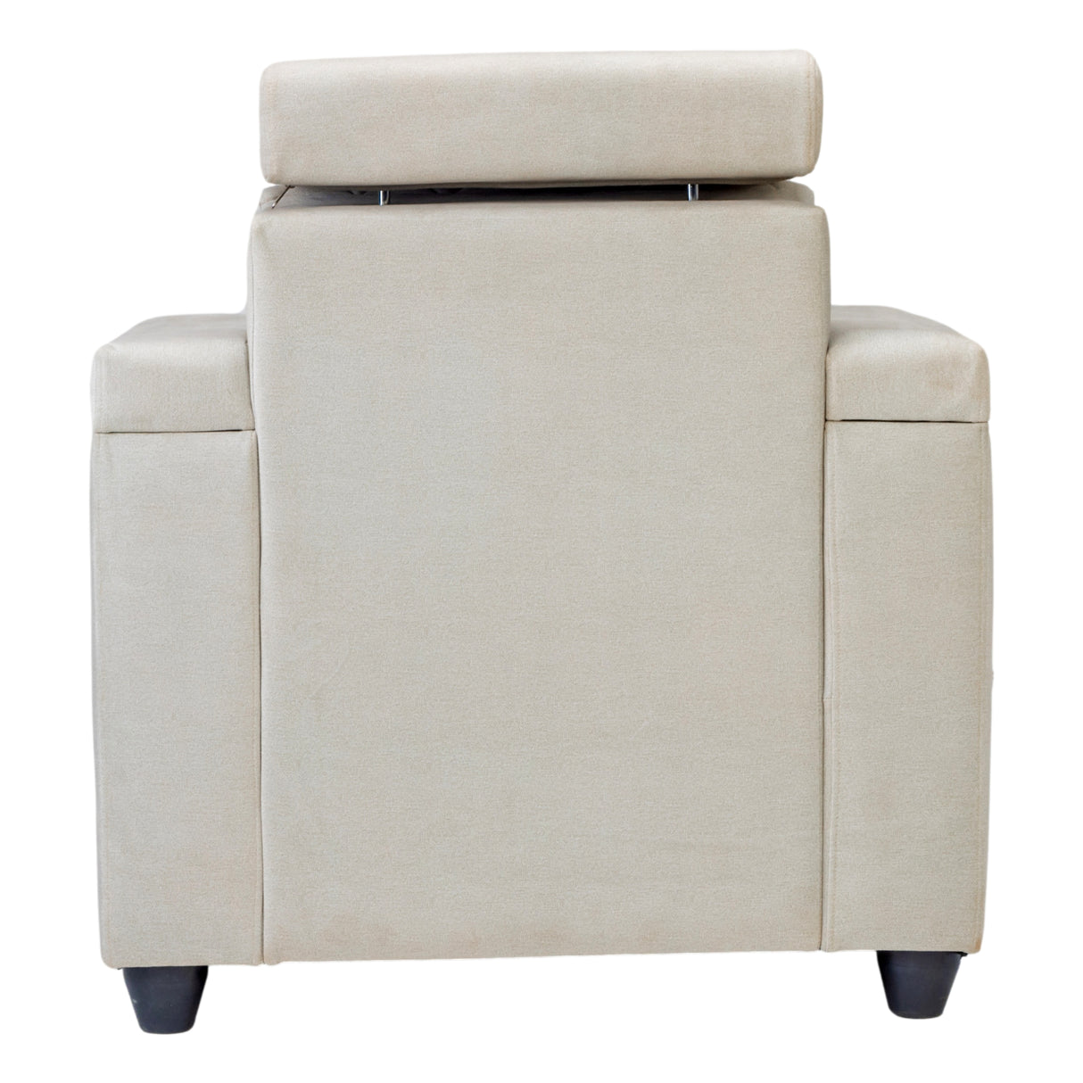 Denver Head Rest Fabric Sofa Set (3+1+1 Seater) - Half White and Grey