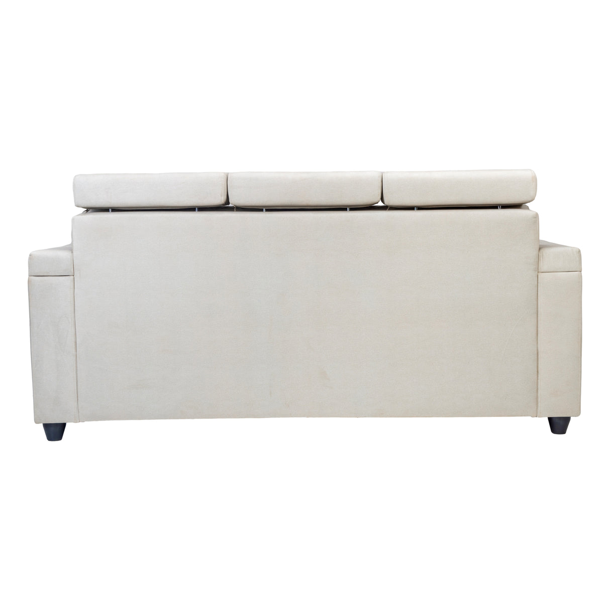 Denver Head Rest Fabric Sofa Set (3+1+1 Seater) - Half White and Grey