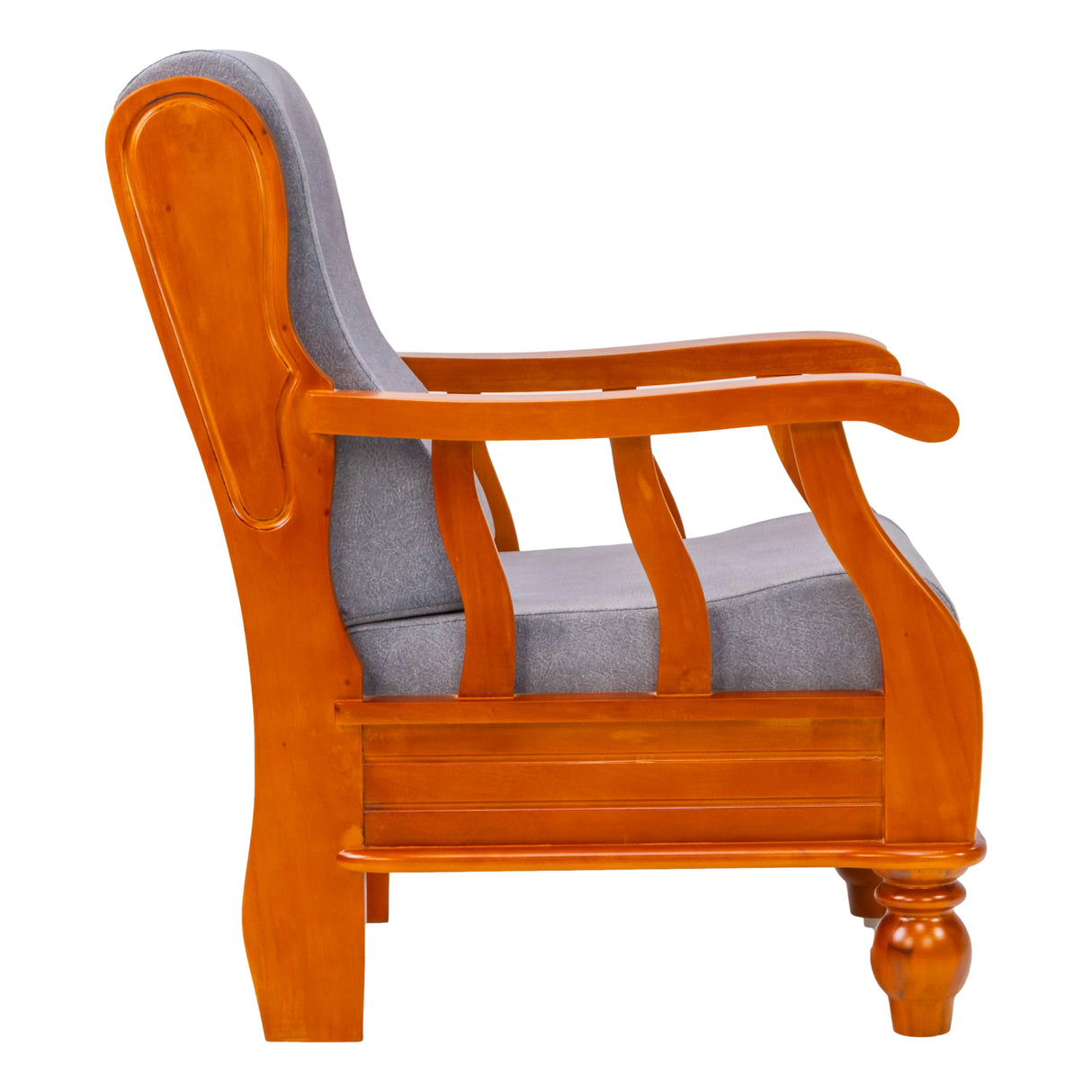 Denver Luxe Wooden Sofa Set (3+1+1 Seater) - Teak Finish