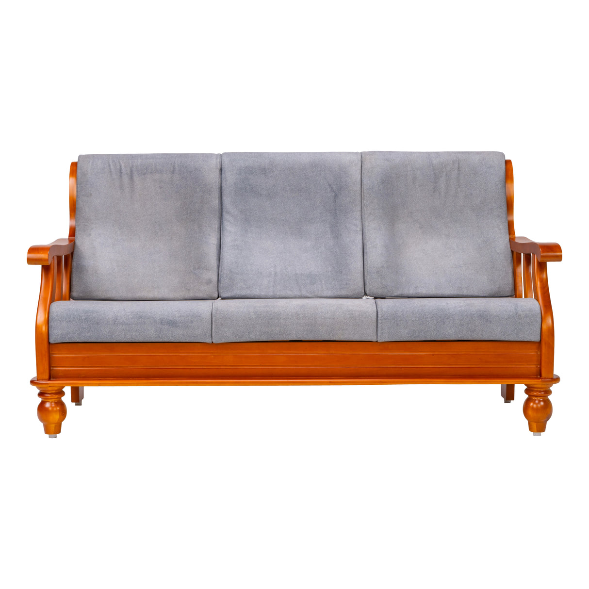 Denver Luxe Wooden Sofa Set (3+1+1 Seater) - Teak Finish