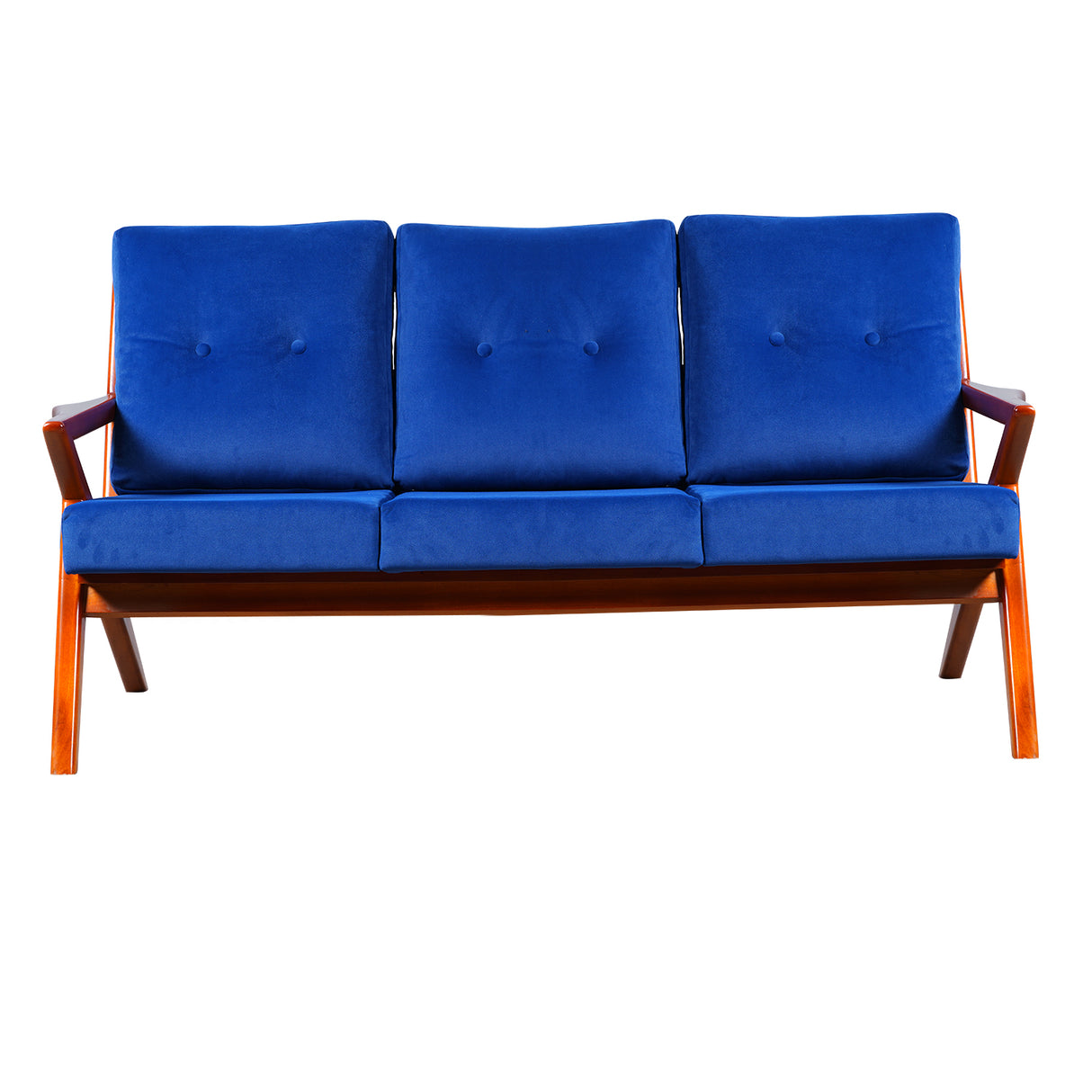 Derby Wooden Sofa 3-Seater - Light Walnut Finish