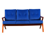 Derby Wooden Sofa Set (3+1+1-Seater) - Light Walnut Finish