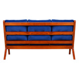 Derby Wooden Sofa Set (3+1+1-Seater) - Light Walnut Finish