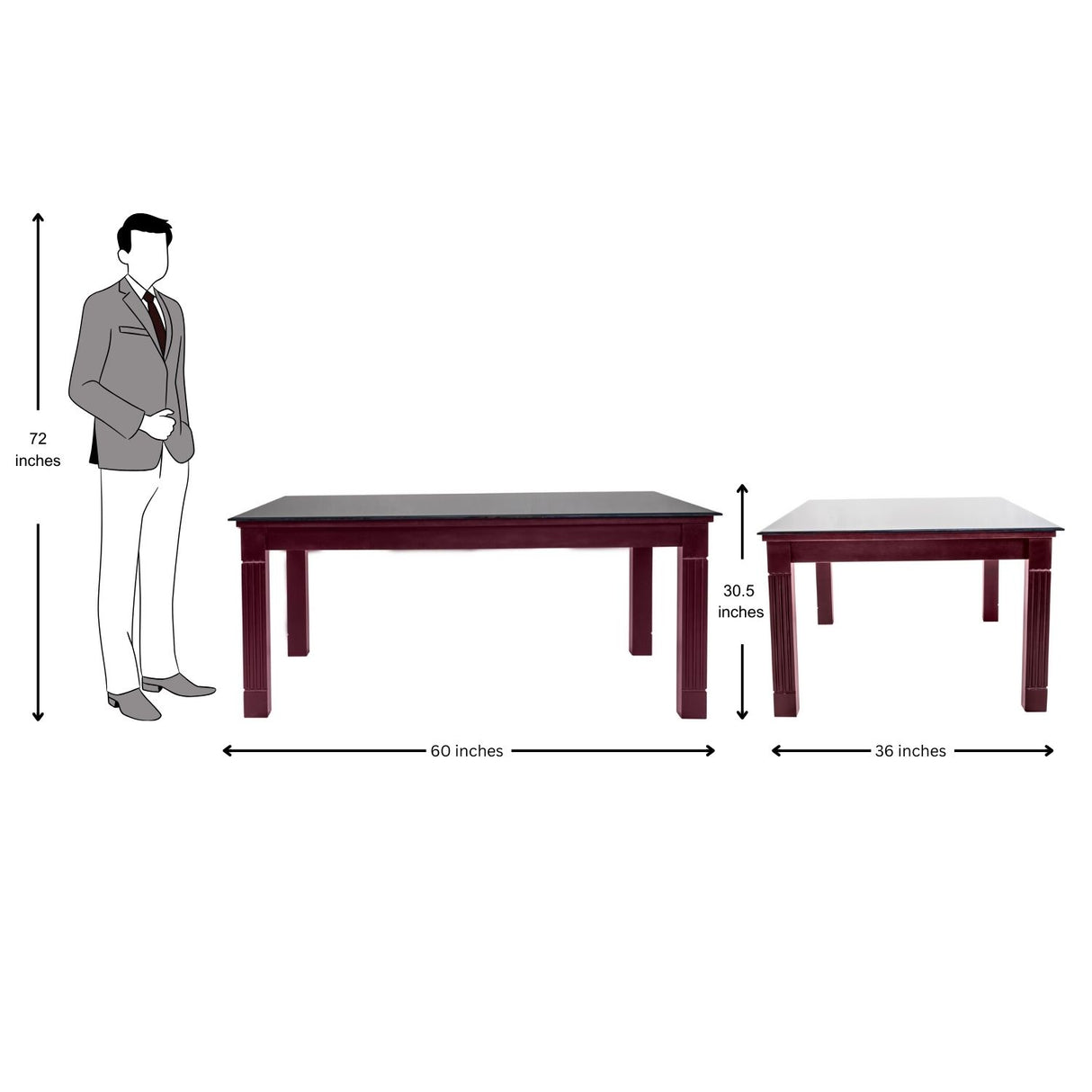 Minto Rectangle Glass Top Dining Table  6-Seater - Light Walnut Finish