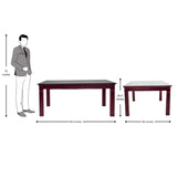 Minto Rectangle Glass Top Dining Table  6-Seater - Light Walnut Finish