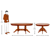 Texas Oval Wooden Top Dining Table 4-Seater - Teak Finish