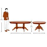 Texas Oval Wooden Top Dining Table 6-Seater - Teak Finish