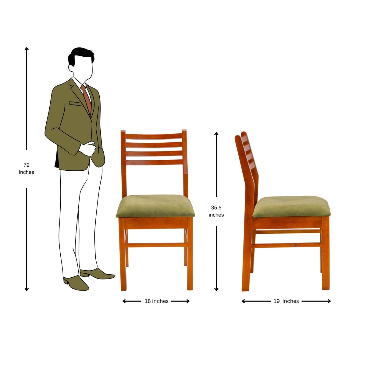 Bogota Comfortable Dining Chair - Teak Finish
