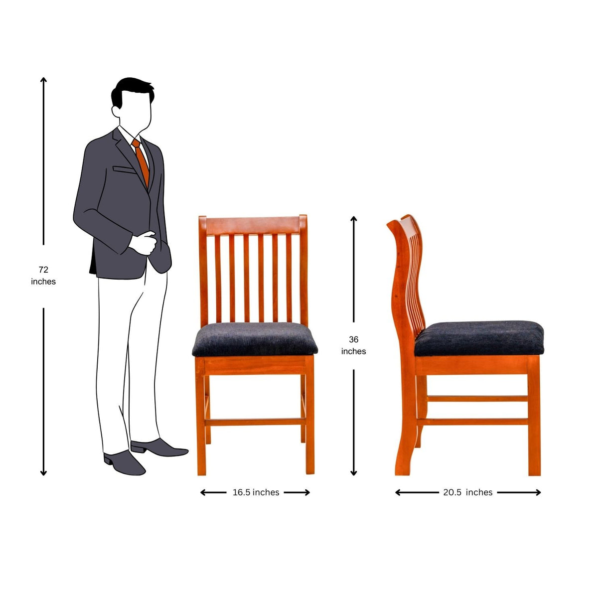 Havana Stylish Dining Chair - Teak Finish