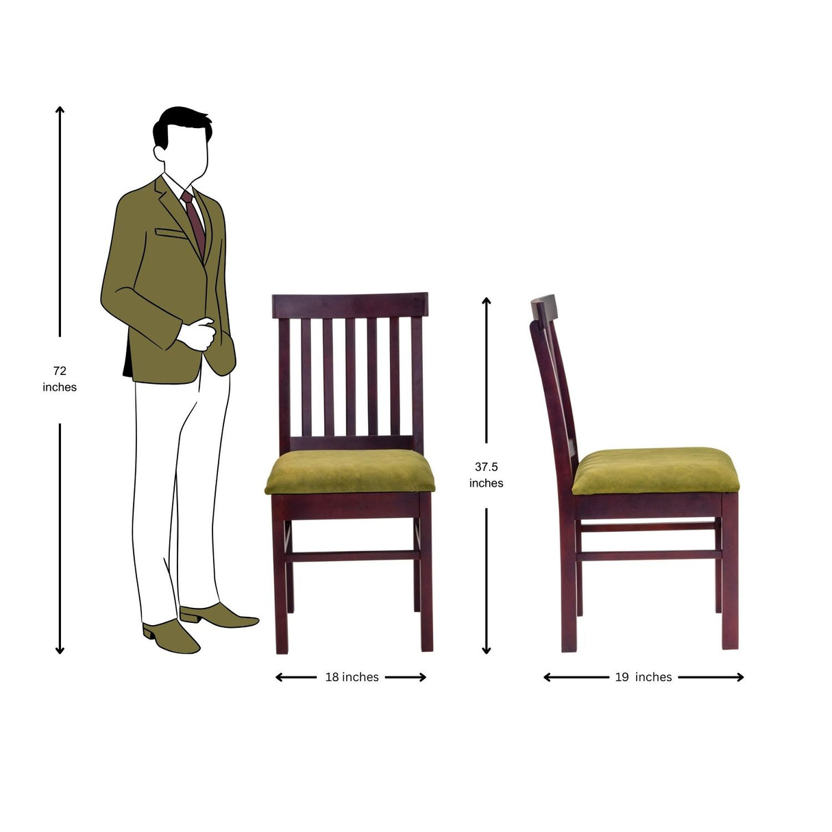 Kentucky Charm Dining Chair - Light Walnut Finish