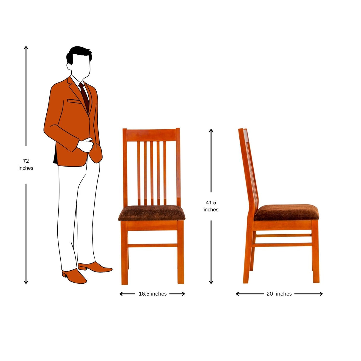 Kolin Designer Dining Chair - Teak Finish