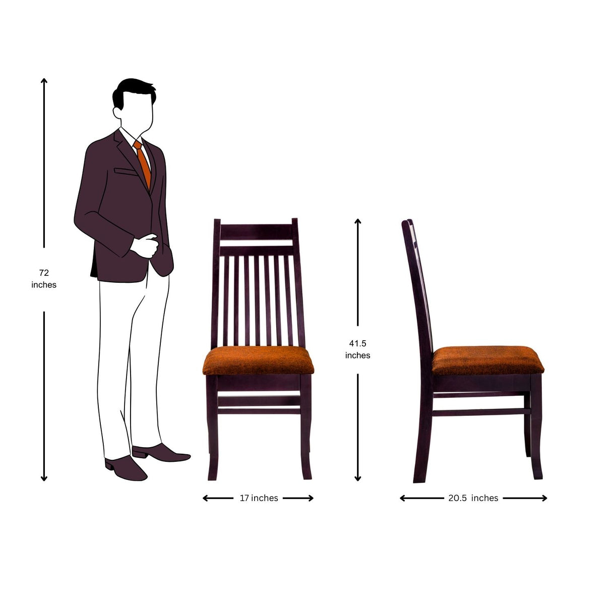 Yara Contemporary Dining Chair - Light Walnut Finish